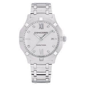 Movado Concord Saratoga Men's Watch 0320497 40mm Fashion Dress Watch Diamonds